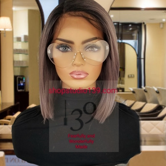 Mauve human  hair lace front  wig - Picture 3 of 3